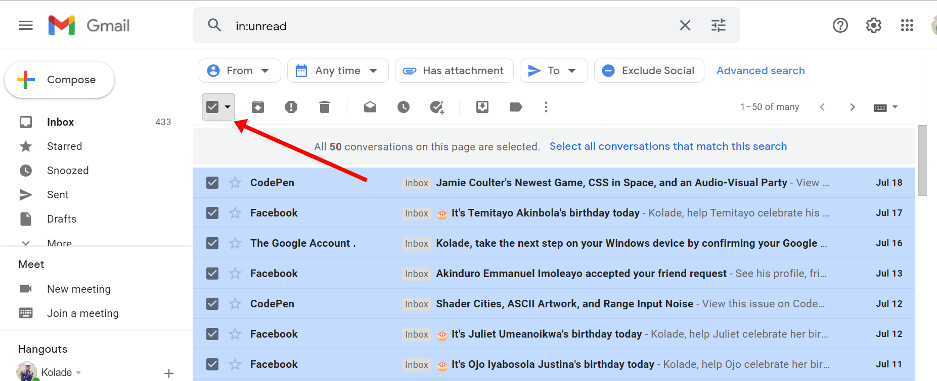 Gmail Cleanup: Deleting Files in the Inbox